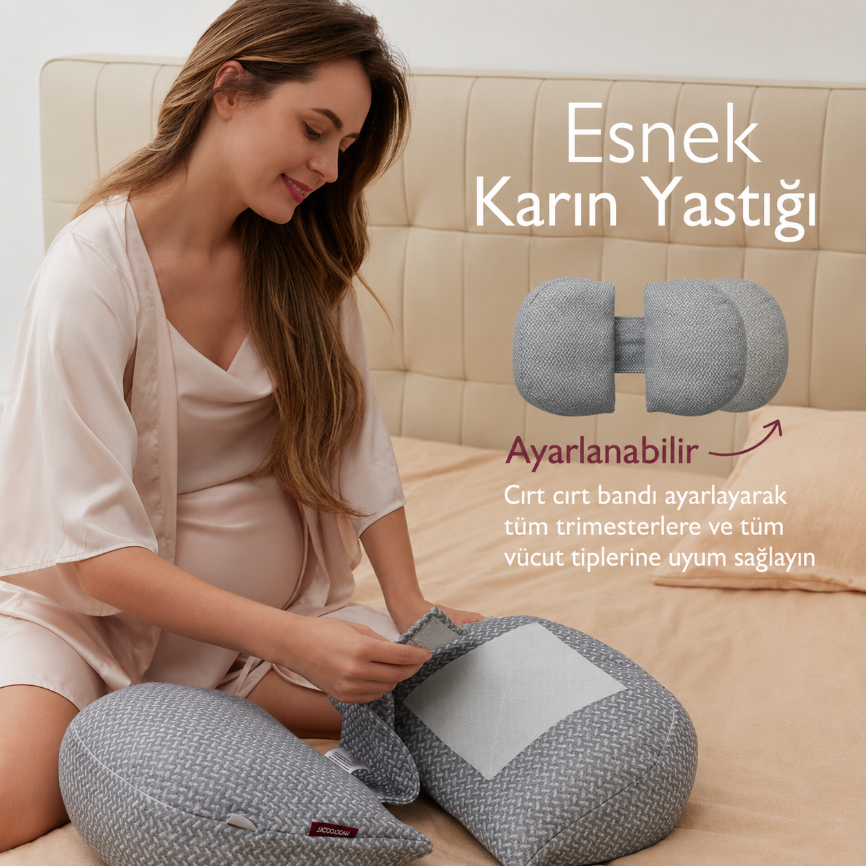 Avokoza Ayarlanabilir Karın ve Sırt Destekli Hamilelik YastığI