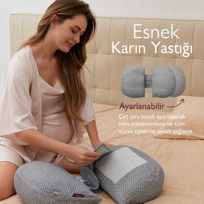 Avokoza Ayarlanabilir Karın ve Sırt Destekli Hamilelik YastığI