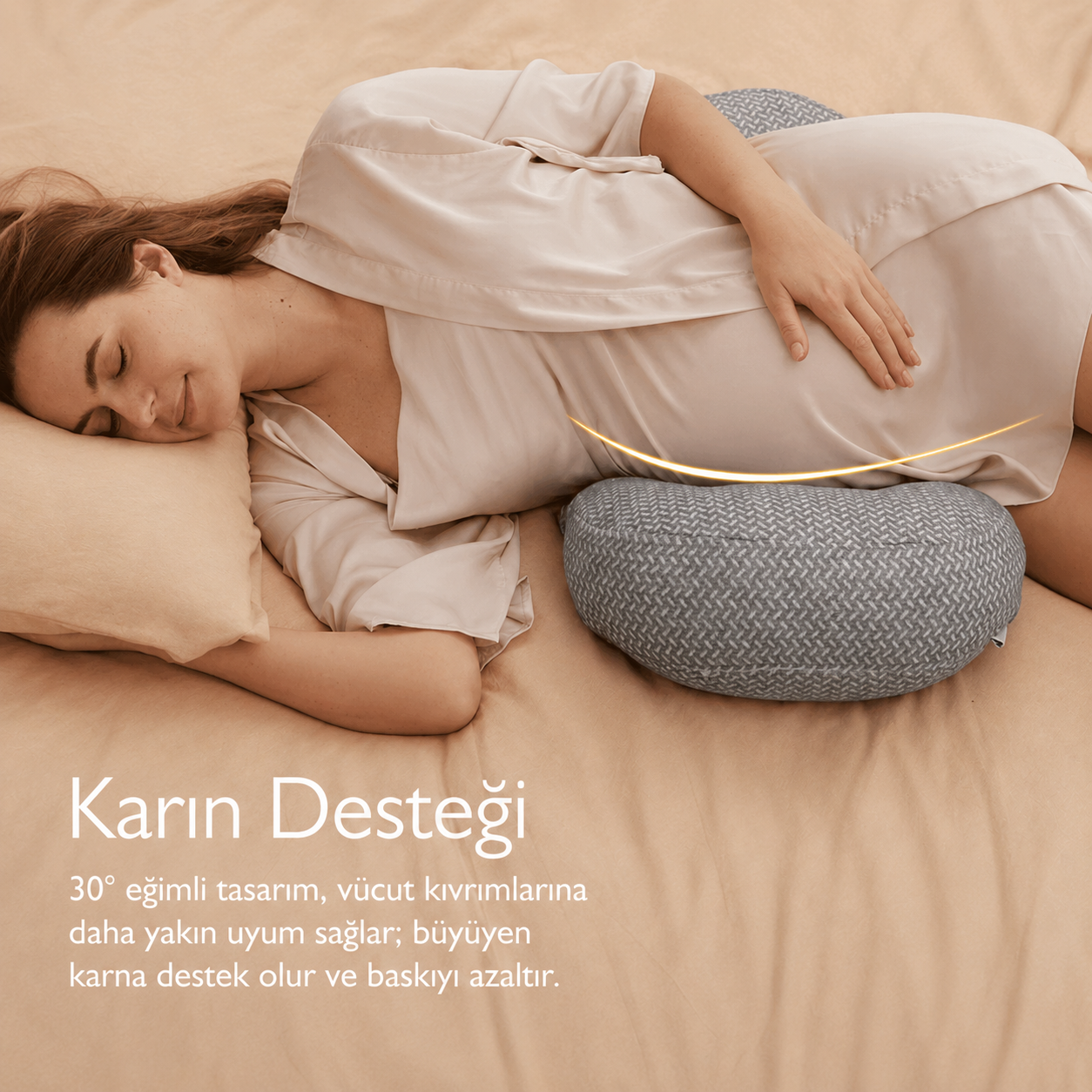 Avokoza Ayarlanabilir Karın ve Sırt Destekli Hamilelik YastığI