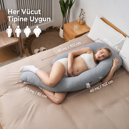 Sarılmaya Uygun - U Şeklinde Hamilelik Vücut Yastığı