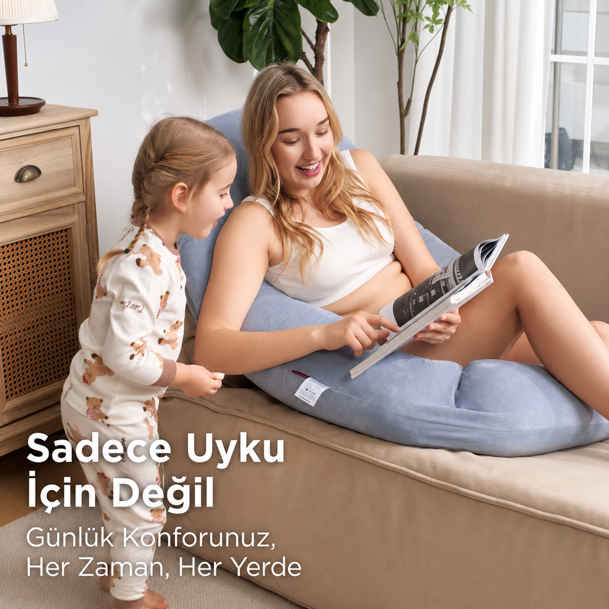 Sarılmaya Uygun - U Şeklinde Hamilelik Vücut Yastığı