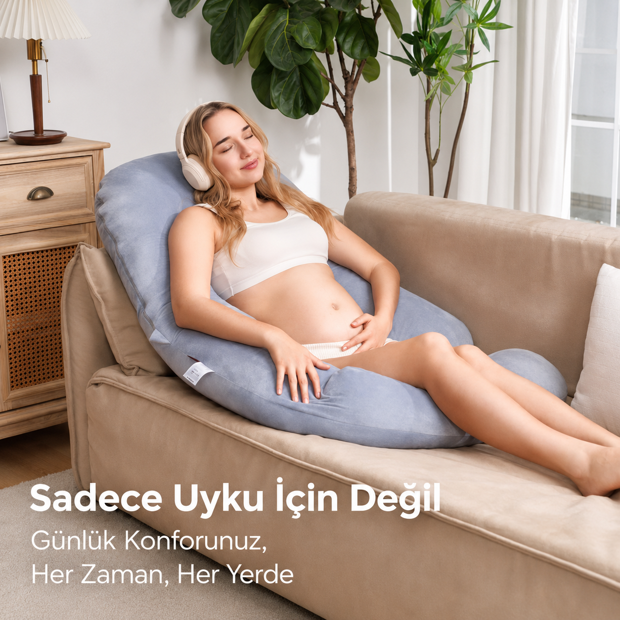 Sarılmaya Uygun - U Şeklinde Hamilelik Vücut Yastığı