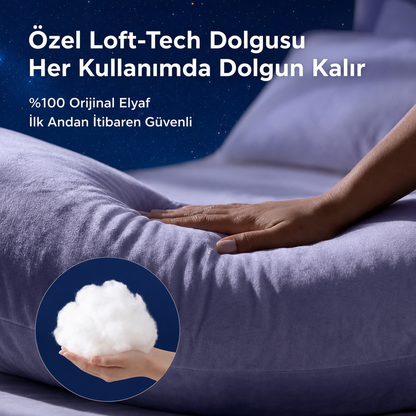 Avokoza U Şekilli Pamuklu Hamilelik Yastığı – Baş, Sırt, Bel ve Bacak Destekli